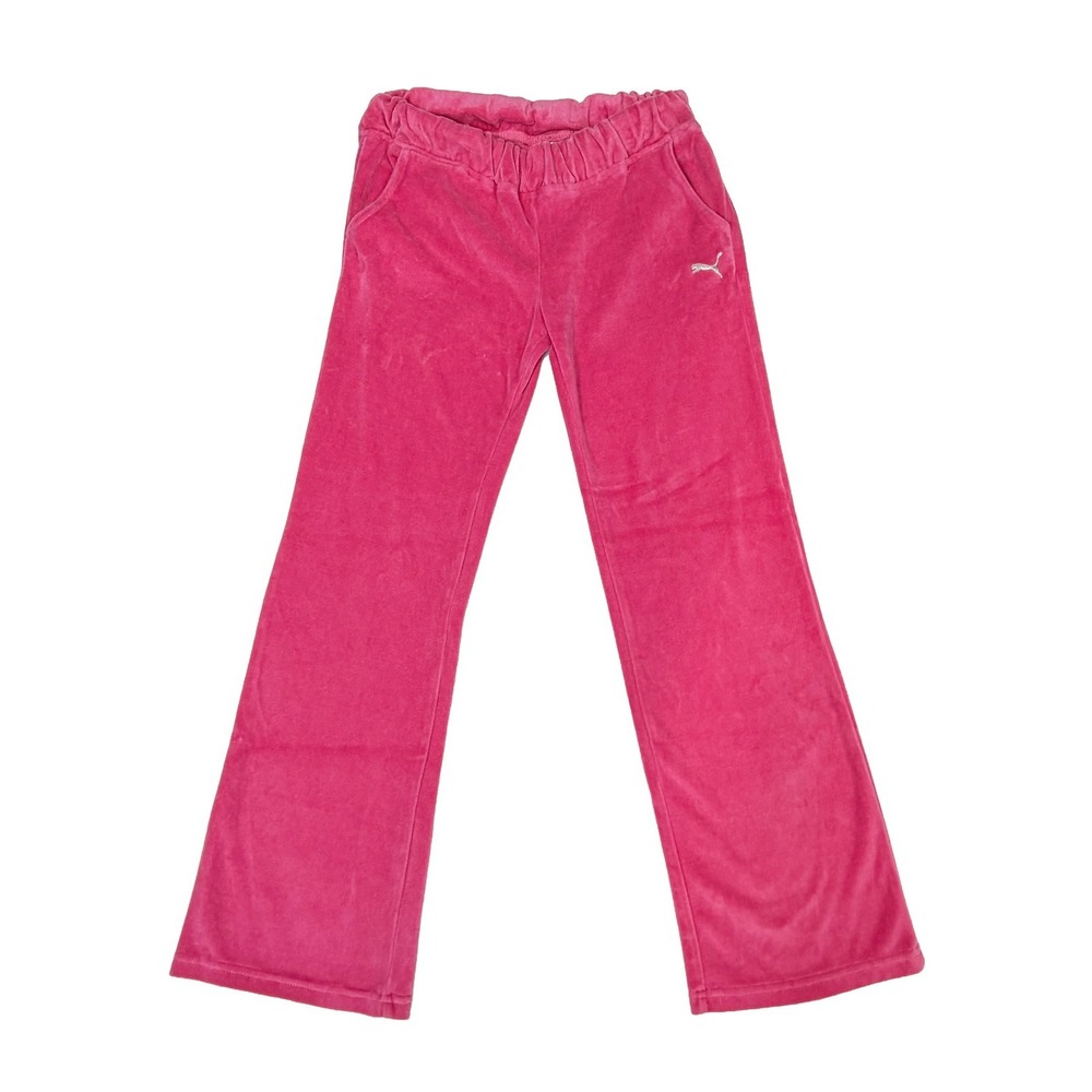 Puma Velour Y2K Joggers Women's XS / Girls XL Fuchsia Pink Silver Puma Vintage